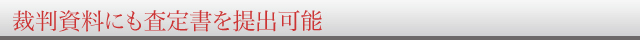 裁判資料にも査定書を提出可能